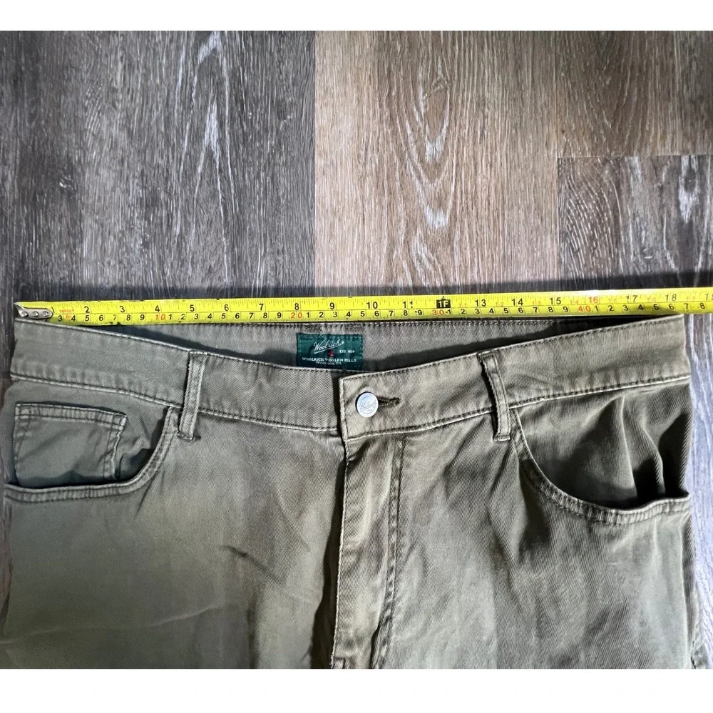 Woolrich Pants Mens 36x32 Green Straight Leg Five Pocket Outdoor Casual 3028
